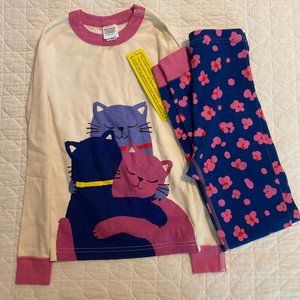 Hanna Andersson Long Sleeve Cat Flower Pajamas - NWT Size 130
